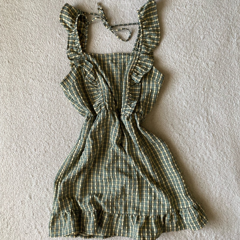 wild fable Green Plaid Mini Dress